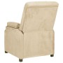 Sillón reclinable tela de microfibra color crema