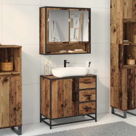 Juego de muebles de baño 2 pcs Madera vieja 65 x 33 x 60 cm