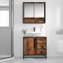 Juego de muebles de baño 2 pcs Madera vieja 65 x 33 x 60 cm