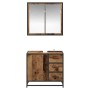 Juego de muebles de baño 2 pcs Madera vieja 65 x 33 x 60 cm