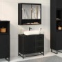 Juego de muebles de baño 2 pcs Roble negro 65 x 33 x 60 cm