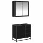 Juego de muebles de baño 2 pcs Roble negro 65 x 33 x 60 cm