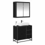 Juego de muebles de baño 2 pcs Roble negro 65 x 33 x 60 cm