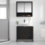 Juego de muebles de baño 2 pcs Roble negro 65 x 33 x 60 cm