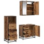 Juego de muebles de baño 3 pcs Madera vieja 35 x 37.5 x 100 cm
