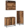 Juego de muebles de baño 3 pcs Madera vieja 35 x 37.5 x 100 cm
