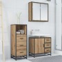 Juego de muebles de baño 3 pcs Roble artisan 35 x 37.5 x 100 cm