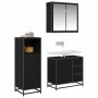 Juego de muebles de baño 3 pcs Roble negro 35 x 37.5 x 100 cm