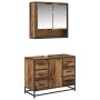 Juego de muebles de baño 2 pcs Madera vieja 80 x 33 x 60 cm