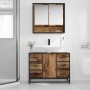 Juego de muebles de baño 2 pcs Madera vieja 80 x 33 x 60 cm