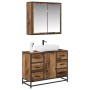 Juego de muebles de baño 2 pcs Madera vieja 80 x 33 x 60 cm