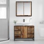 Juego de muebles de baño 2 pcs Madera vieja 80 x 33 x 60 cm