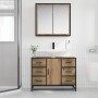 Juego de muebles de baño 2 pcs Roble artisan 80 x 33 x 60 cm
