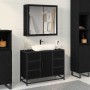 Juego de muebles de baño 2 pcs Roble negro 80 x 33 x 60 cm