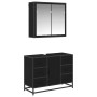 Juego de muebles de baño 2 pcs Roble negro 80 x 33 x 60 cm