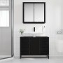 Juego de muebles de baño 2 pcs Roble negro 80 x 33 x 60 cm