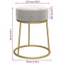Hocker redondo gris claro terciopelo