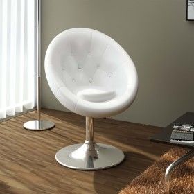 Weißer Barhocker aus Kunstleder von vidaXL, Küchenhocker - Ref: Foro24-240448, Preis: 120,58 €, Rabatt: %