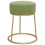 Hocker redondo verde mostaza terciopelo