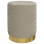 Taburete con almacenaje redondo terciopelo 31 x 37 cm gris