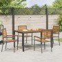 Sillas apilables de jardín 4 pcs Marrón y Negro