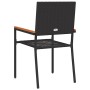 Sillas apilables de jardín 4 pcs Negro y Marrón