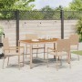 Sillas apilables de jardín 4 pcs Crema y marrón