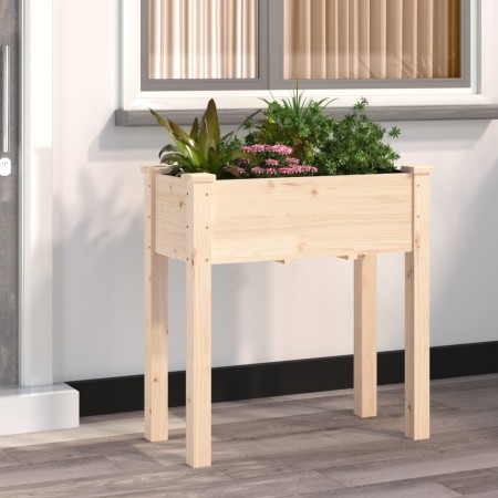 Jardinera con forro interior madera maciza de abeto 71x37x76 cm