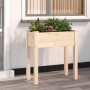 Jardinera con forro interior madera maciza de abeto 71x37x76 cm