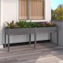 Jardinera con forro madera maciza de abeto gris 203x53x76 cm