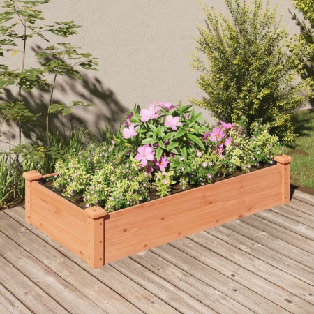 Jardinera arriate forro madera maciza abeto marrón 120x60x25 cm en Maceteros y jardineras | Comprar online en Foro24