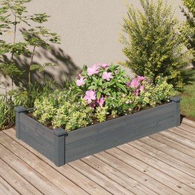 Jardinera arriate forro madera maciza abeto gris 120x60x25 cm Jardinera arriate forro madera maciza abeto gris 120x60x25 cm