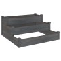 Jardinera arriate madera maciza de abeto gris 120x120x56 cm