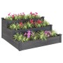 Jardinera arriate madera maciza de abeto gris 120x120x56 cm