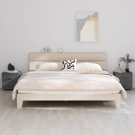 Mesitas noche 2 uds HAMAR pino macizo gris oscuro 40x35x44,5 cm