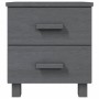 Mesitas noche 2 uds HAMAR pino macizo gris oscuro 40x35x44,5 cm