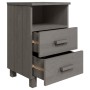 Mesita de noche HAMAR madera pino maciza gris claro 40x35x62 cm