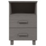 Mesitas noche 2 uds HAMAR pino macizo gris claro 40x35x62 cm