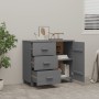 Aparador HAMAR madera maciza de pino gris oscuro 90x40x80 cm