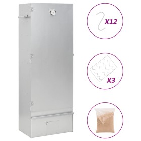 Horno ahumador astillas madera acero galvanizado 44,5x29x110 cm en Barbacoas | Comprar online en Foro24