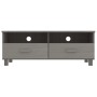 Mueble de TV HAMAR madera maciza pino gris claro 106x40x40 cm