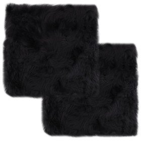 Cojines de sillas 2 uds piel de oveja real gris oscuro 40x40 cm Cojines de sillas 2 uds piel de oveja real gris oscuro 40x40 cm
