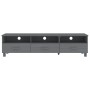 Mueble de TV HAMAR madera maciza pino gris oscuro 158x40x40 cm