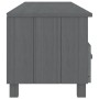 Mueble de TV HAMAR madera maciza pino gris oscuro 158x40x40 cm