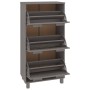 Zapatero HAMAR madera maciza pino gris claro 59,5x35x117 cm