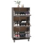 Zapatero HAMAR madera maciza pino gris claro 59,5x35x117 cm