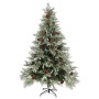 Árbol de Navidad con piñas verde y blanco PVC y PE 150 cm