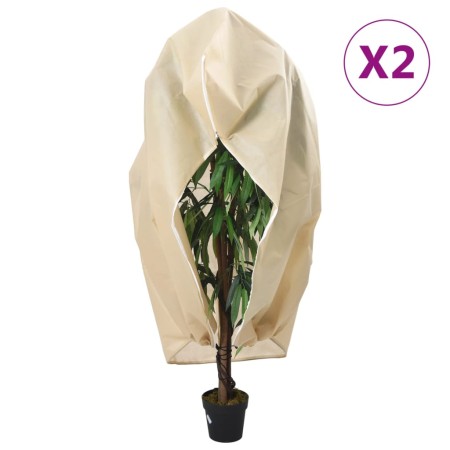 Cubierta para plantas con cremallera 2 uds 70 g/m² 1,55x1,55 m