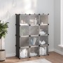 Estantería de cubos con 12 compartimentos y puertas PP negro