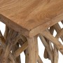Mesa de centro de troncos madera reciclada mixta 40x40x40 cm